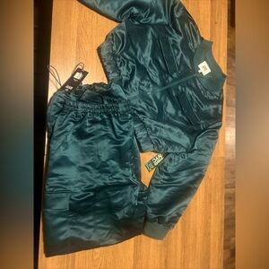 MADDEN NYC SATIN GREEN OUTFIT XL
